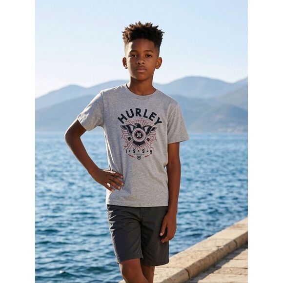 Hurley Other - Hurley Eagle Graphic Tshirt Boys Medium Classic Fit Americana Cotton Tee Youth